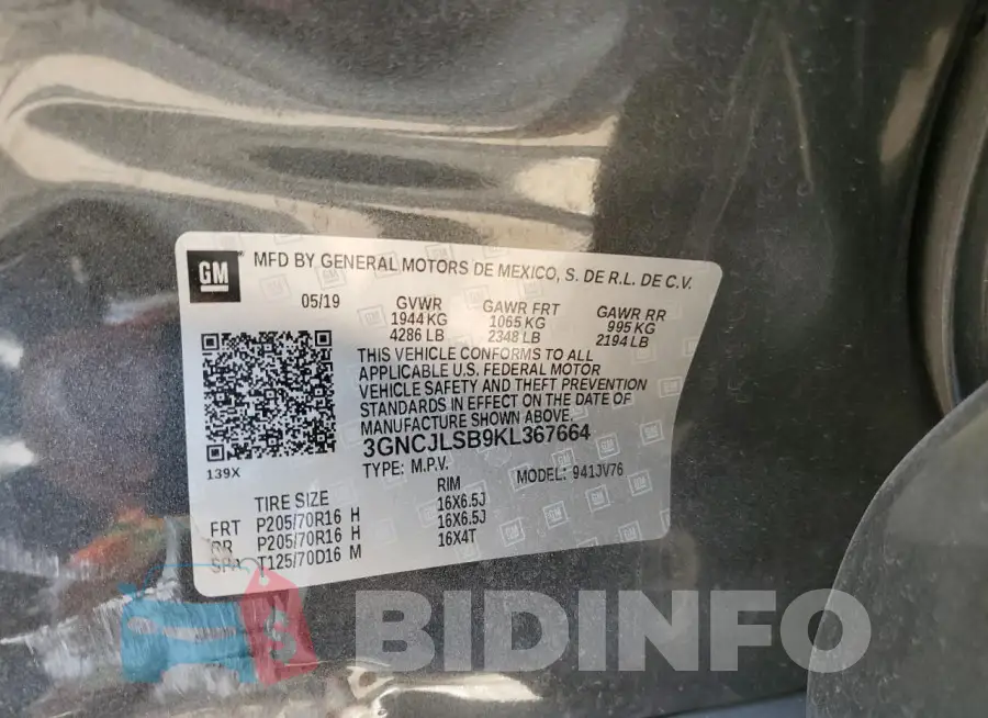 3GNCJLSB9KL367664 Photo# 13