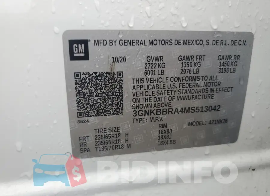3GNKBBRA4MS513042 Photo# 12