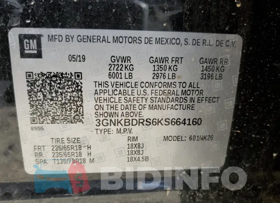 3GNKBDRS6KS664160 Photo# 13