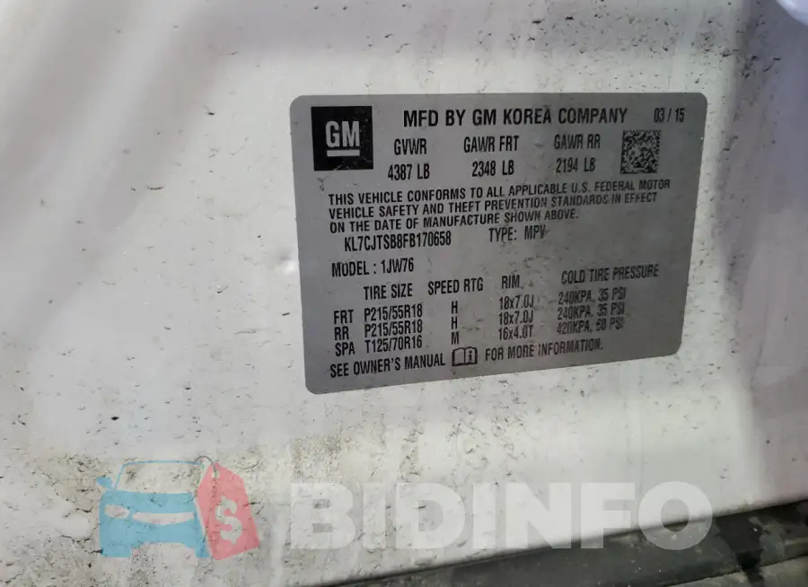 KL7CJTSB8FB170658 Photo# 13