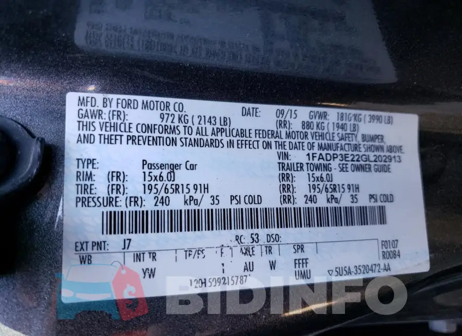 1FADP3E22GL202913 Photo# 13