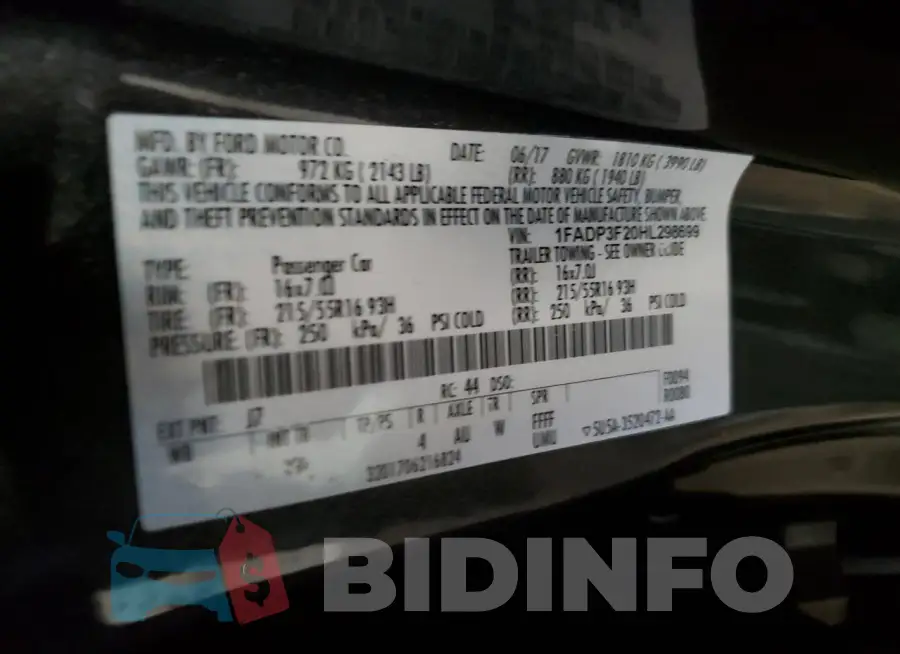 1FADP3F20HL298699 Photo# 12