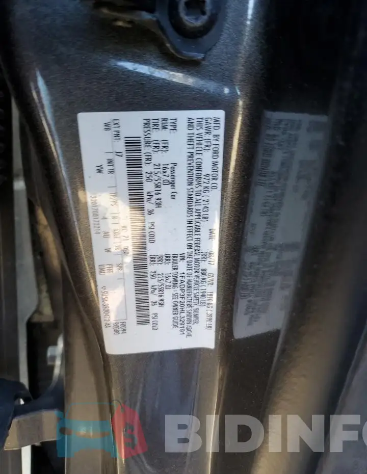 1FADP3F20HL329191 Photo# 12