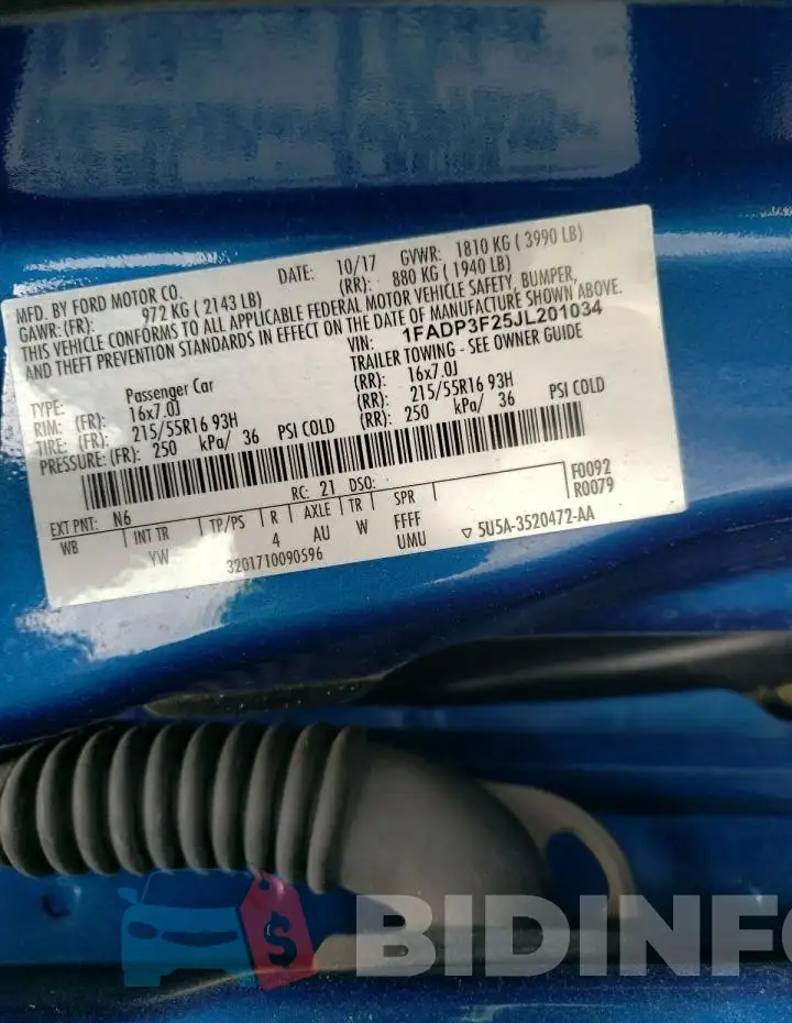 1FADP3F25JL201034 Photo# 13