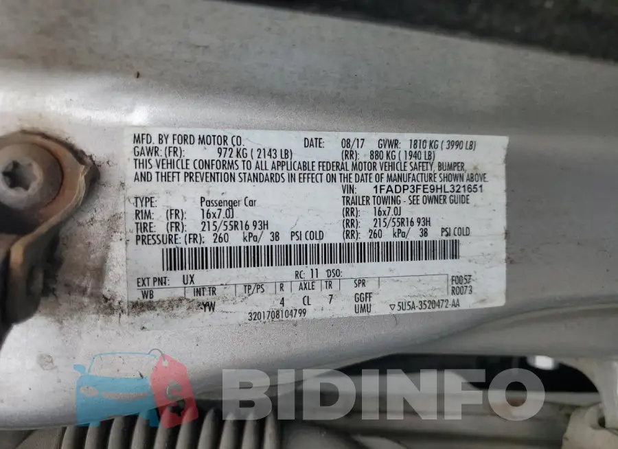 1FADP3FE9HL321651 Photo# 12