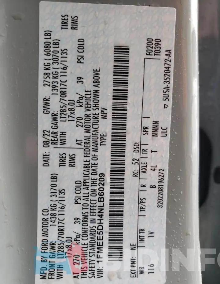 1FMEE5DH4NLB60209 Photo# 12
