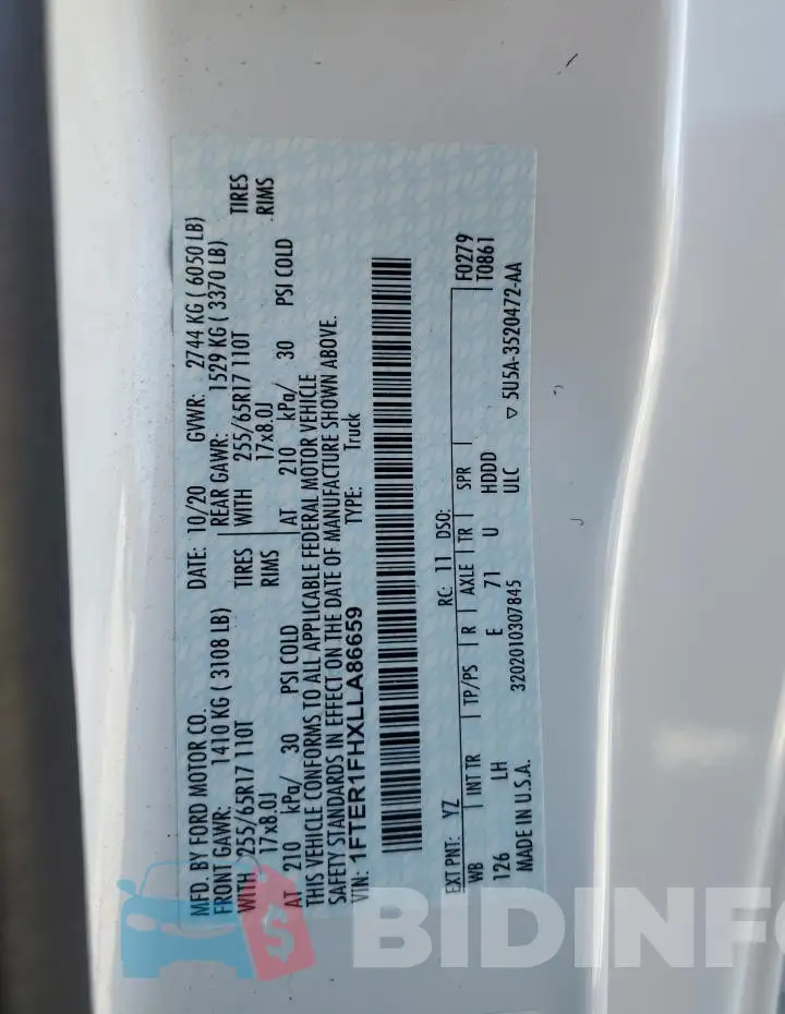 1FTER1FHXLLA86659 Photo# 13