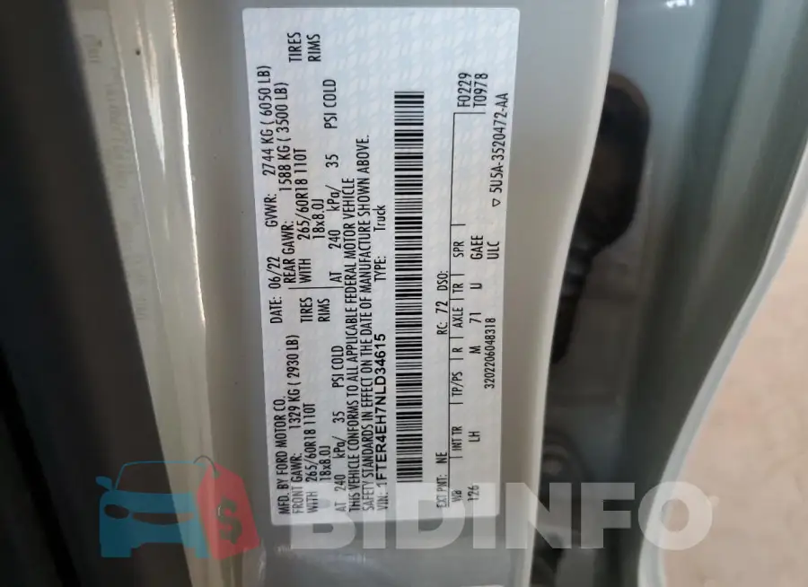 1FTER4EH7NLD34615 Photo# 12