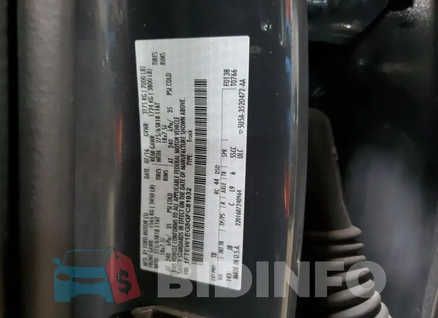 1FTEW1EG5GFC81932 Photo# 12