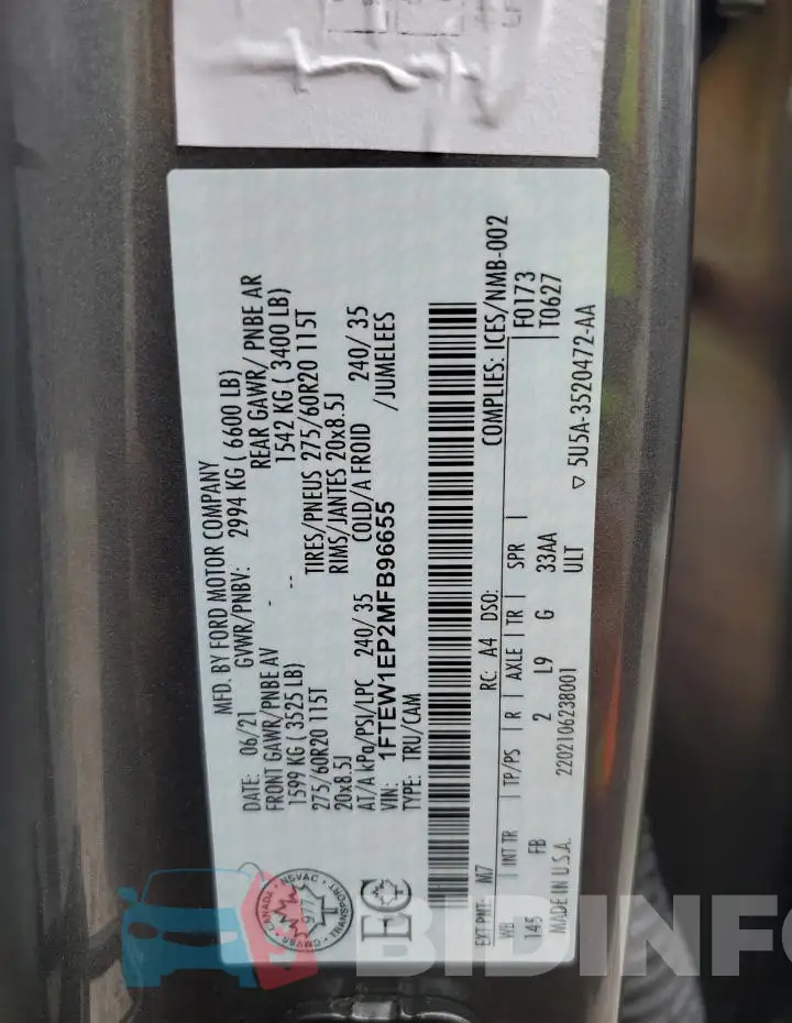 1FTEW1EP2MFB96655 Photo# 12