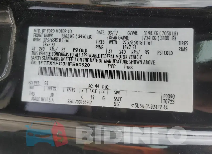 1FTFX1EG3HFB80620 Photo# 12