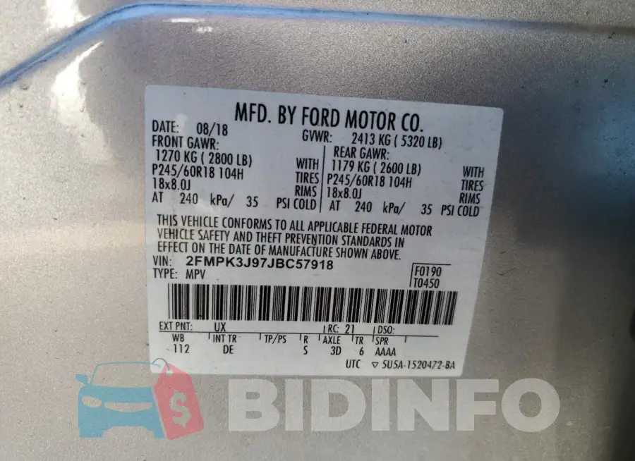 2FMPK3J97JBC57918 Photo# 14