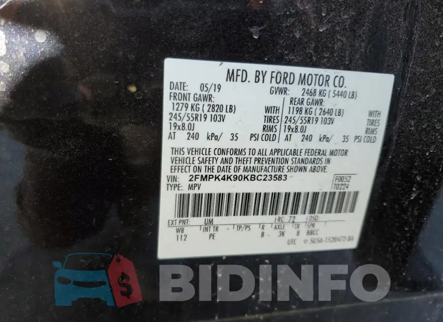 2FMPK4K90KBC23583 Photo# 13