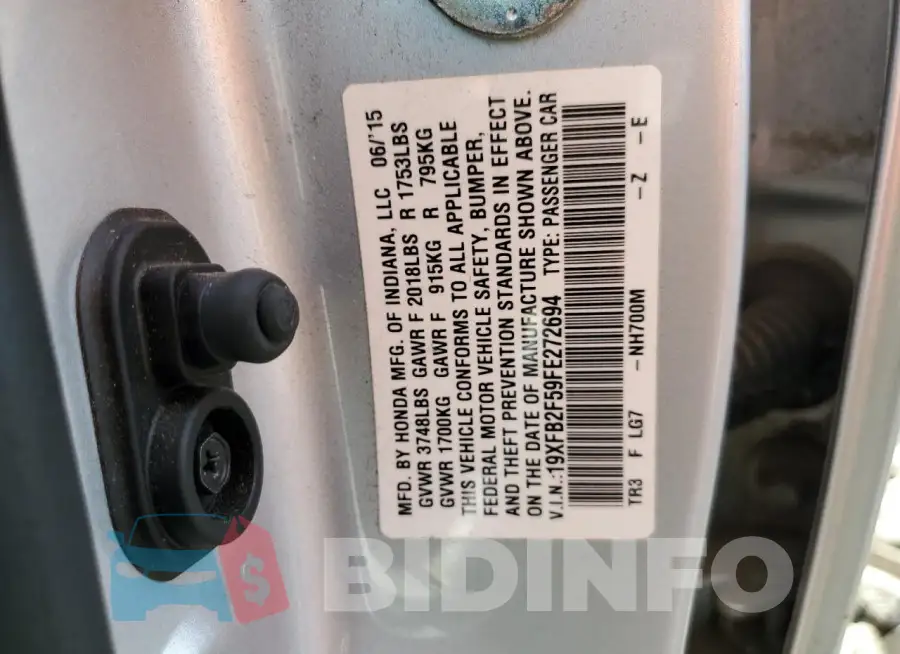 19XFB2F59FE272694 Photo# 13