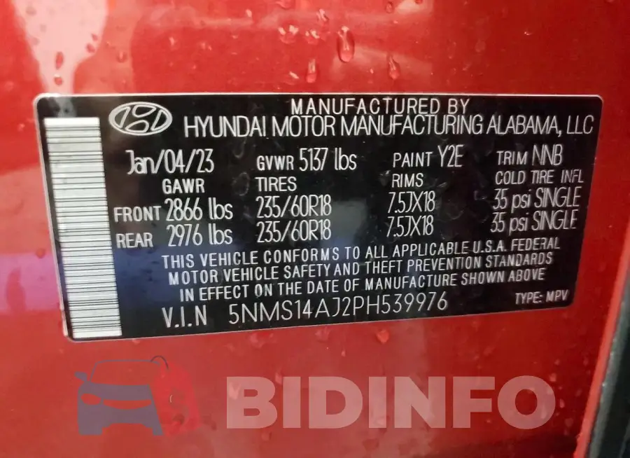 5NMS14AJ2PH539976 Photo# 12