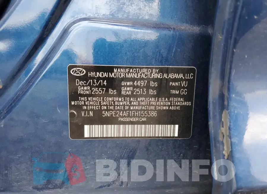 5NPE24AF1FH155386 Photo# 12