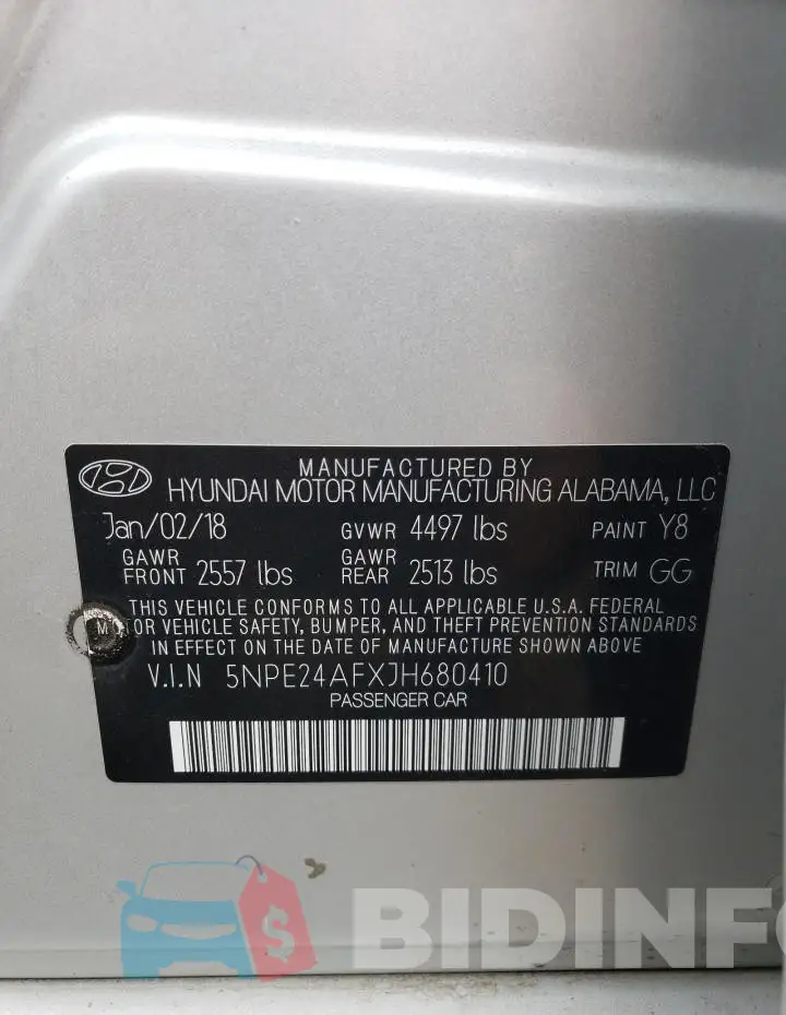 5NPE24AFXJH680410 Photo# 12