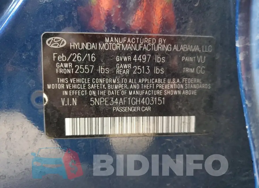 5NPE34AF1GH403151 Photo# 12