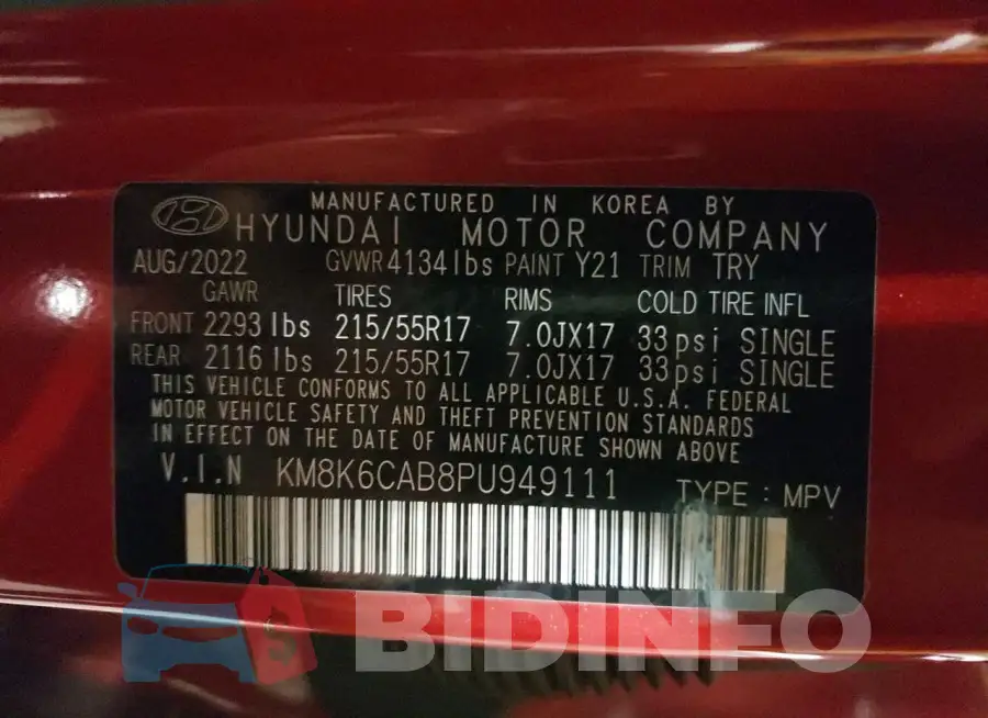 KM8K6CAB8PU949111 Photo# 12