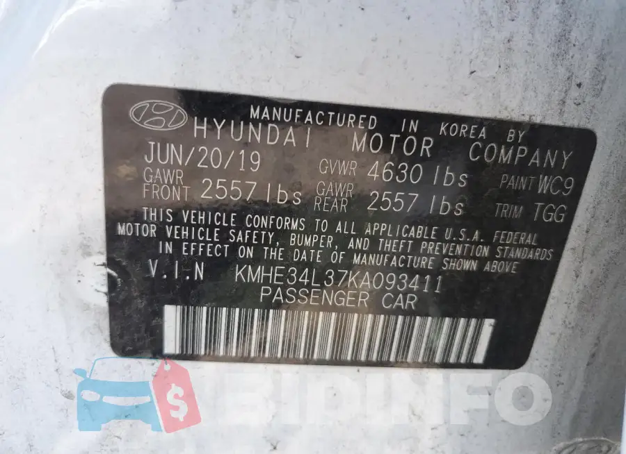 KMHE34L37KA093411 Photo# 12