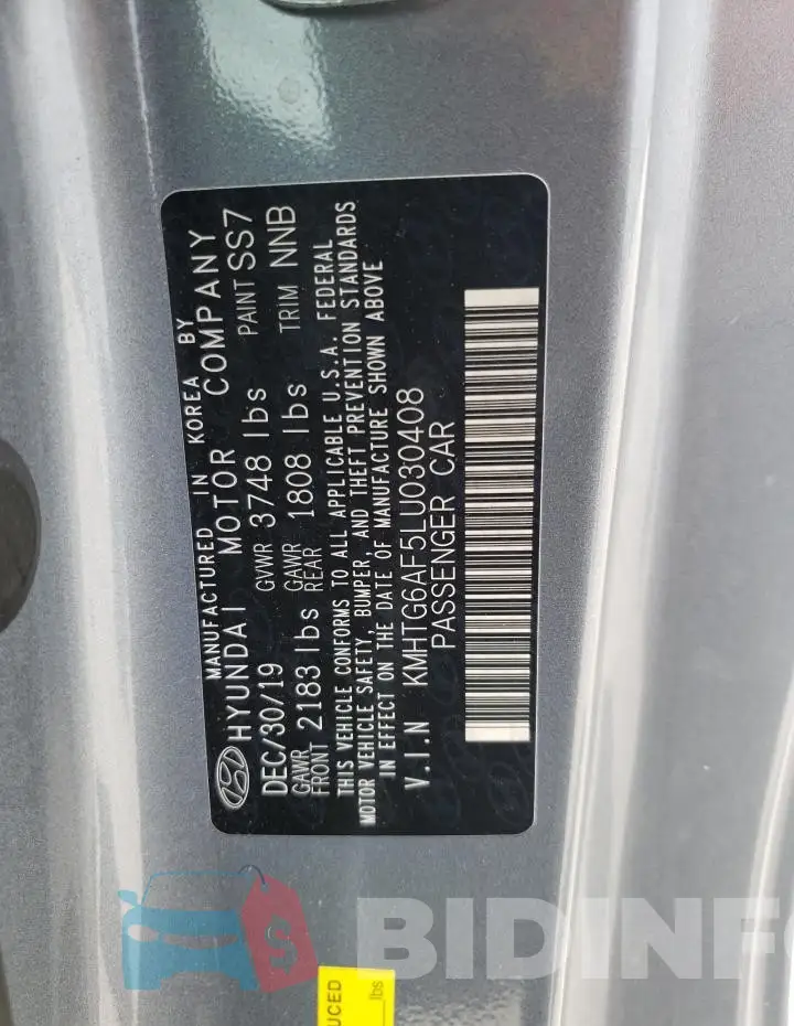 KMHTG6AF5LU030408 Photo# 12