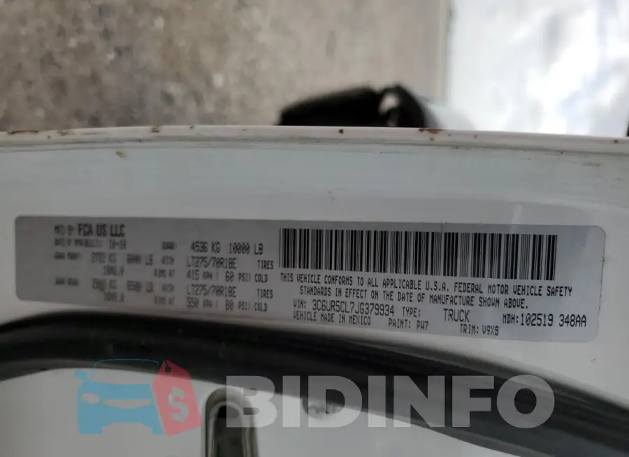 3C6UR5CL7JG379934 Photo# 13