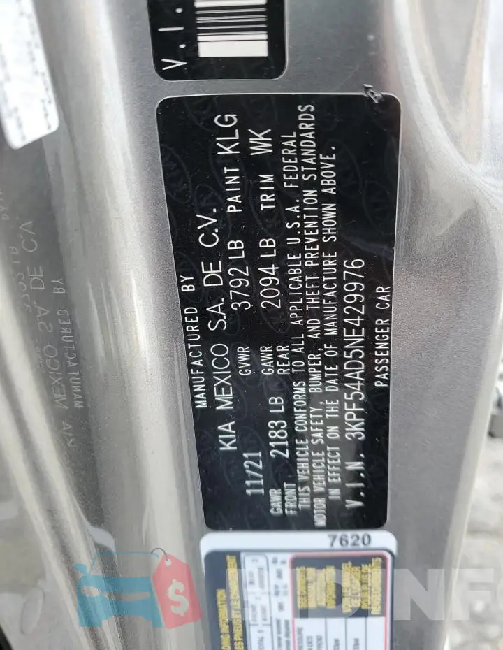 3KPF54AD5NE429976 Photo# 13