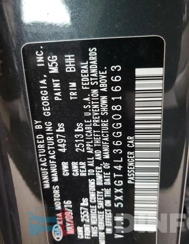 5XXGT4L36GG081663 Photo# 12