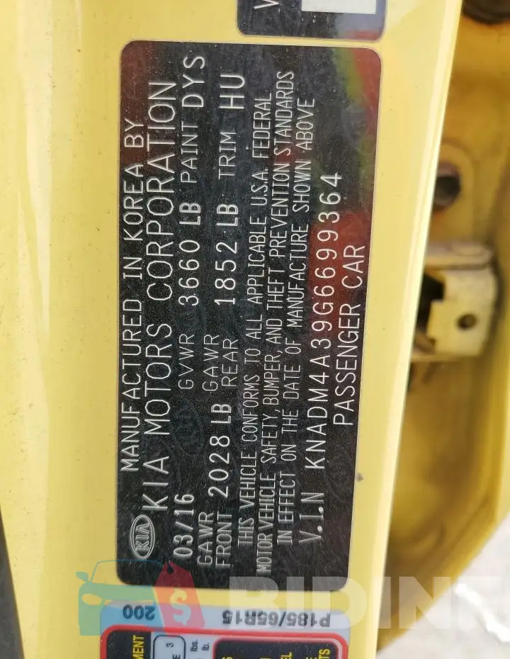 KNADM4A39G6699364 Photo# 12