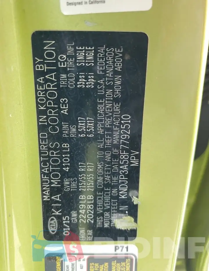 KNDJP3A58F7792510 Photo# 13