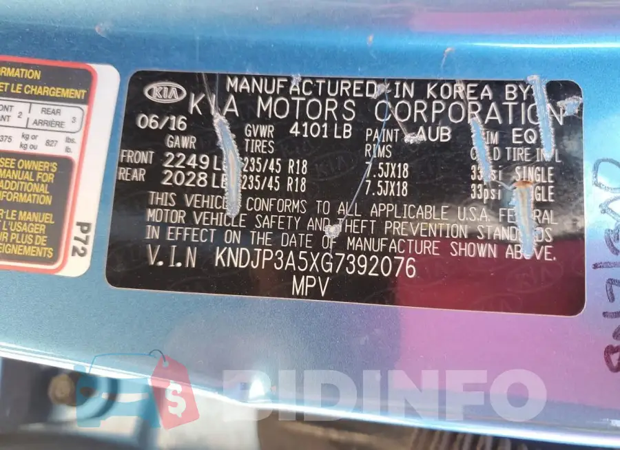 KNDJP3A5XG7392076 Photo# 13