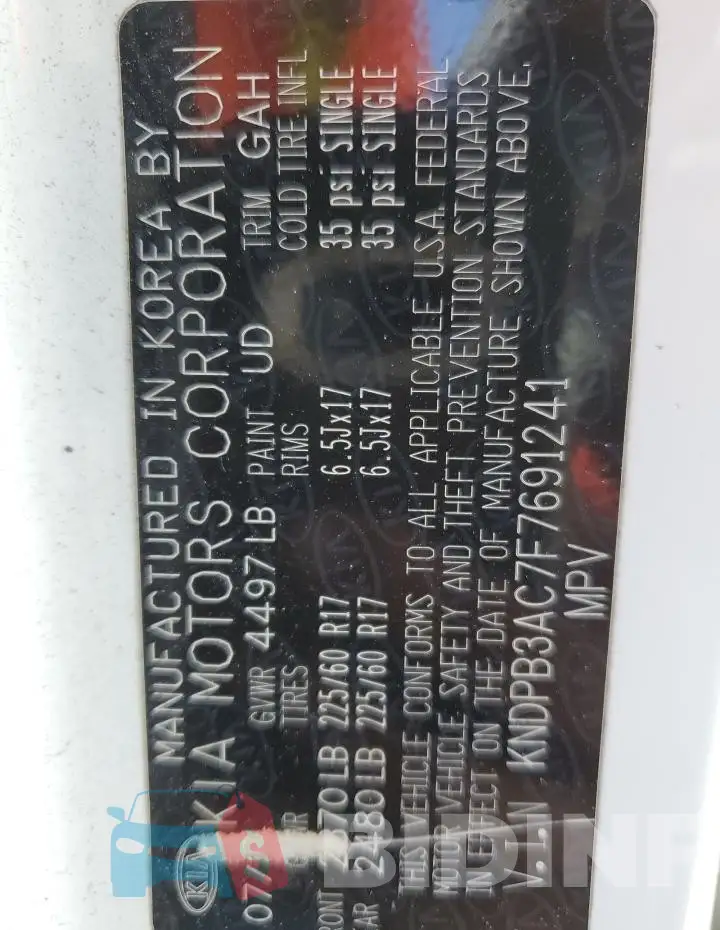 KNDPB3AC7F7691241 Photo# 13