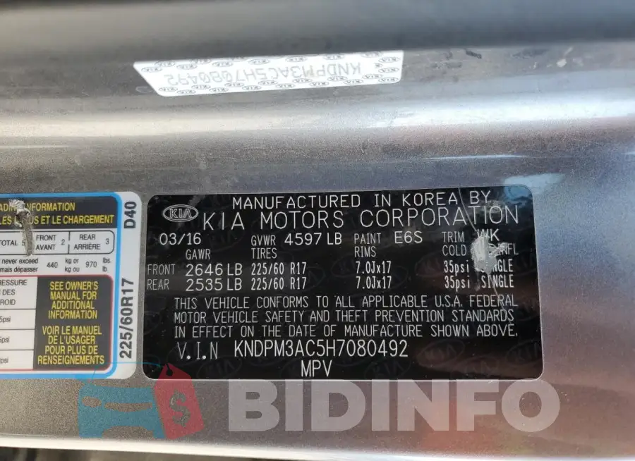 KNDPM3AC5H7080492 Photo# 13