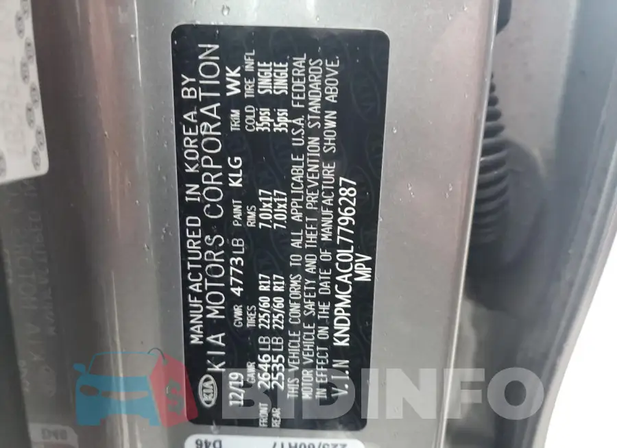 KNDPMCAC0L7796287 Photo# 13