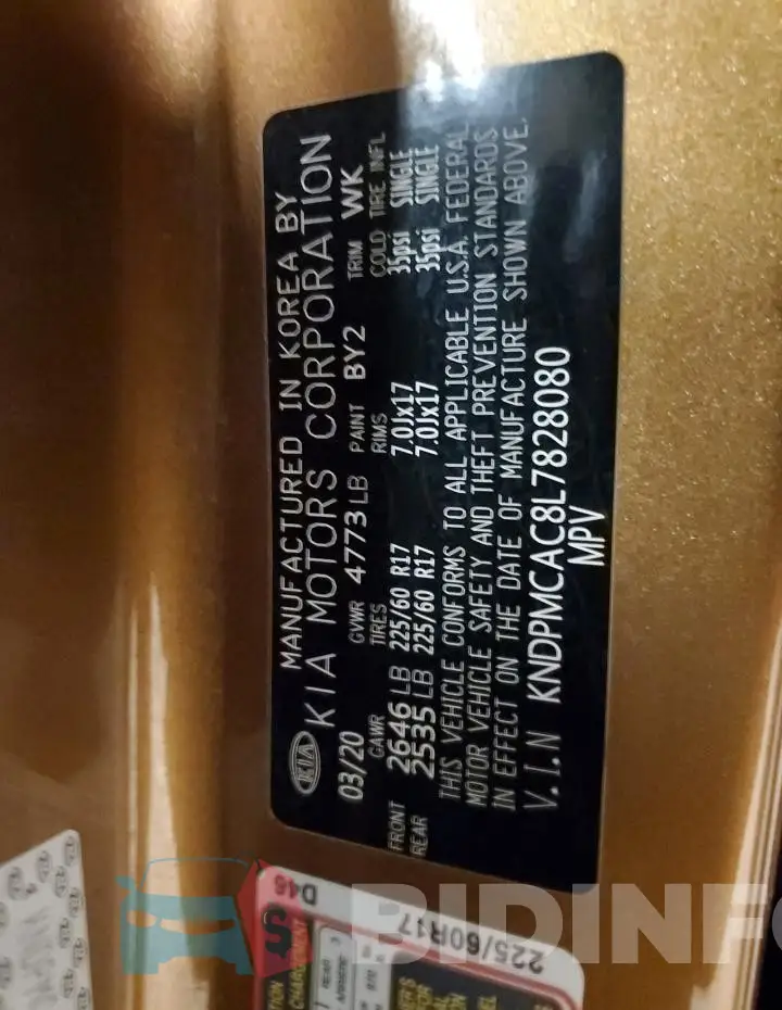 KNDPMCAC8L7828080 Photo# 12