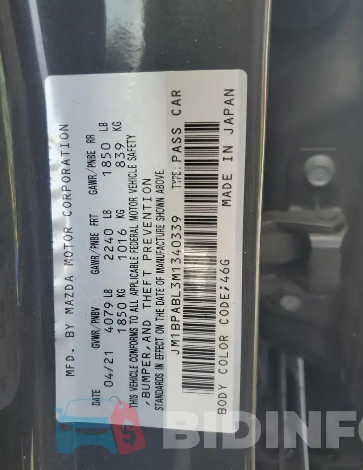 JM1BPABL3M1340339 Photo# 12