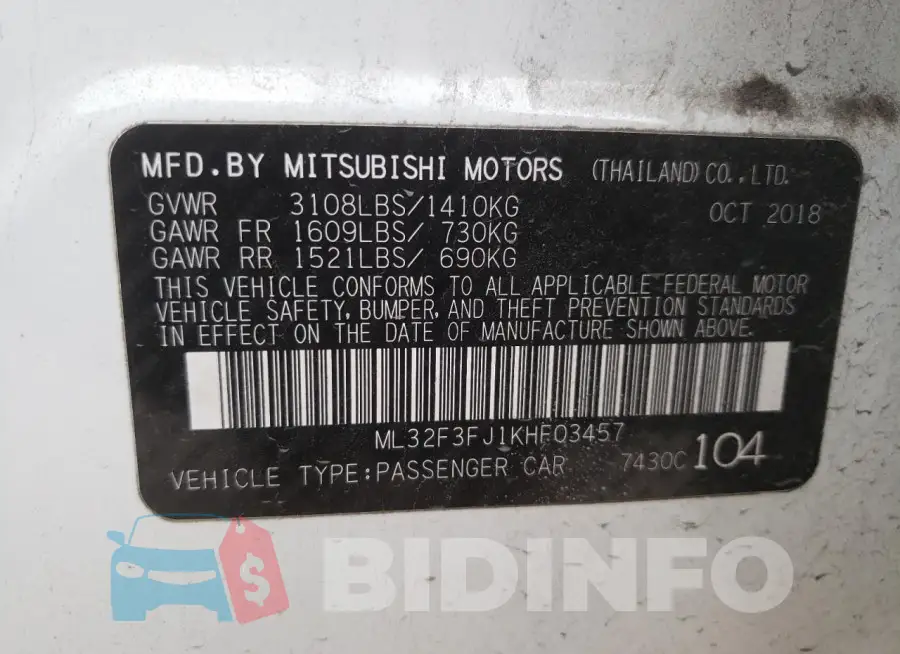 ML32F3FJ1KHF03457 Photo# 12