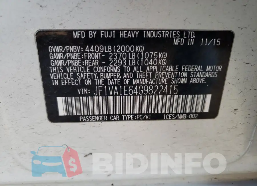 JF1VA1E64G9822415 Photo# 12