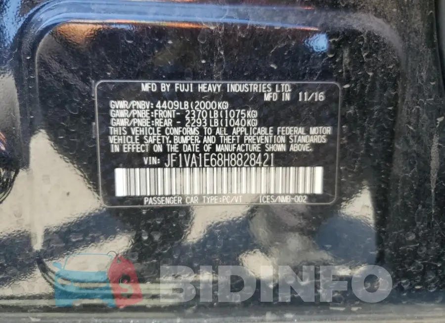 JF1VA1E68H8828421 Photo# 13