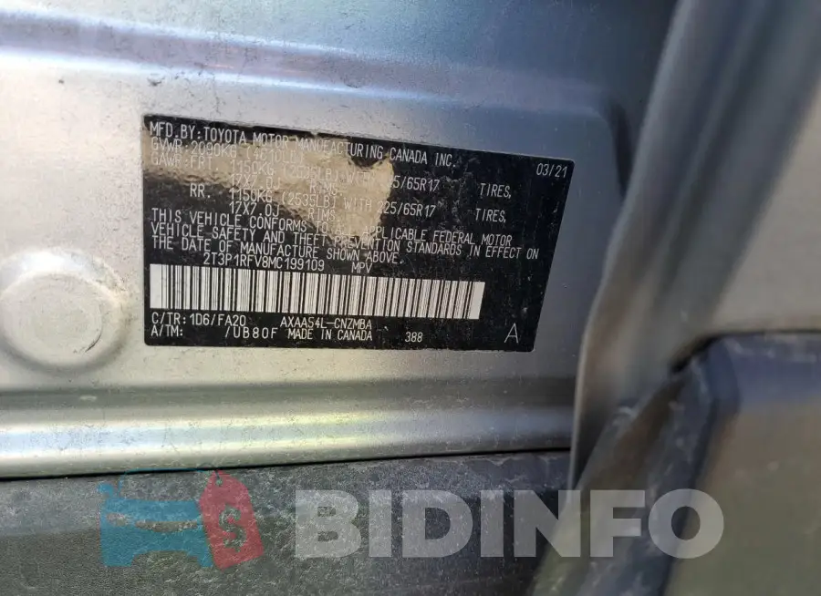 2T3P1RFV8MC199109 Photo# 13
