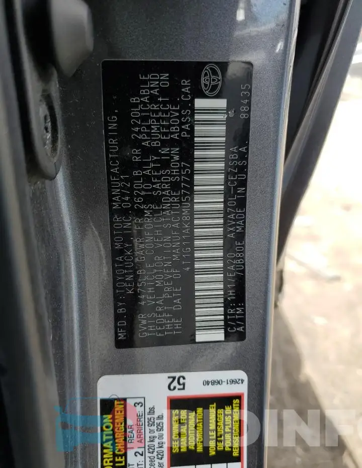 4T1G11AK8MU577757 Photo# 12