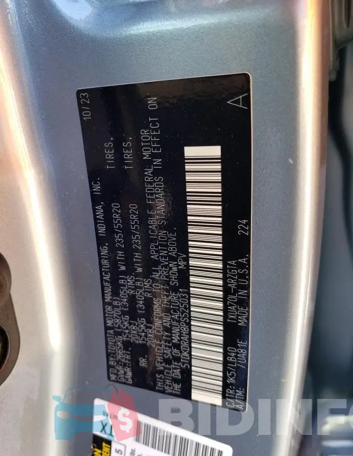 5TDKDRAH8PS525031 Photo# 14