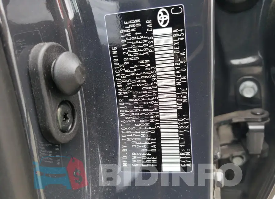5YFB4MDE5PP059653 Photo# 12