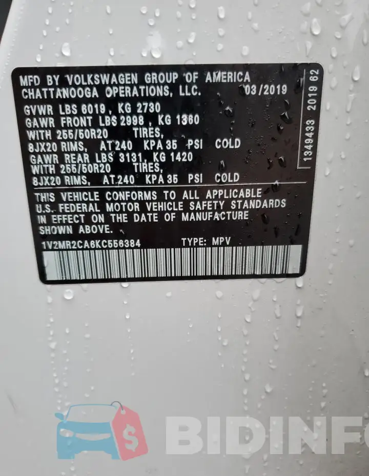 1V2MR2CA6KC556384 Photo# 13