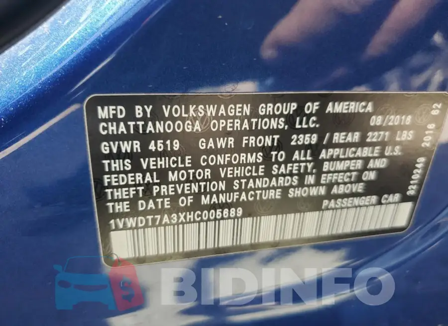 1VWDT7A3XHC005689 Photo# 12