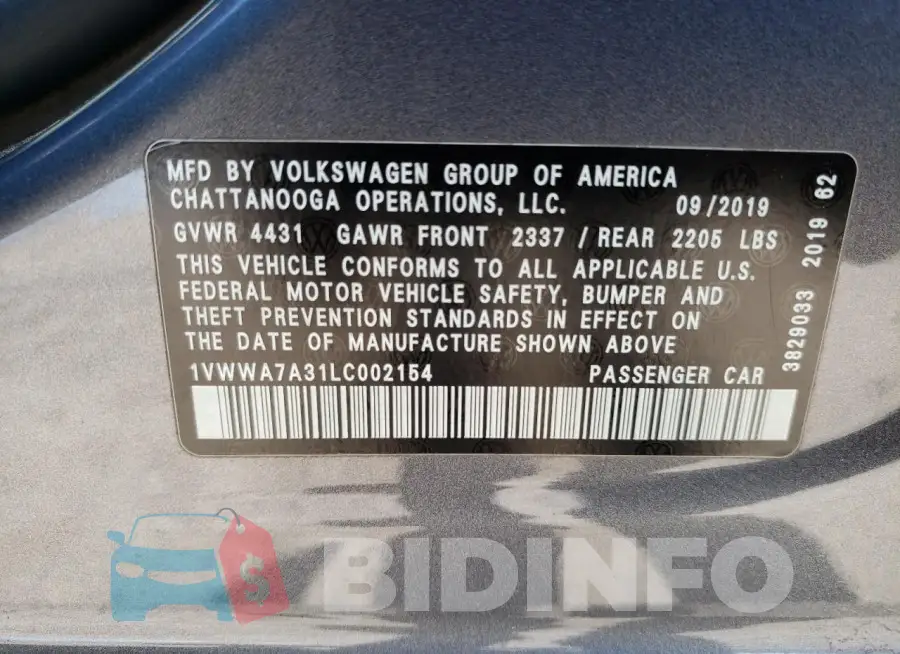 1VWWA7A31LC002154 Photo# 12