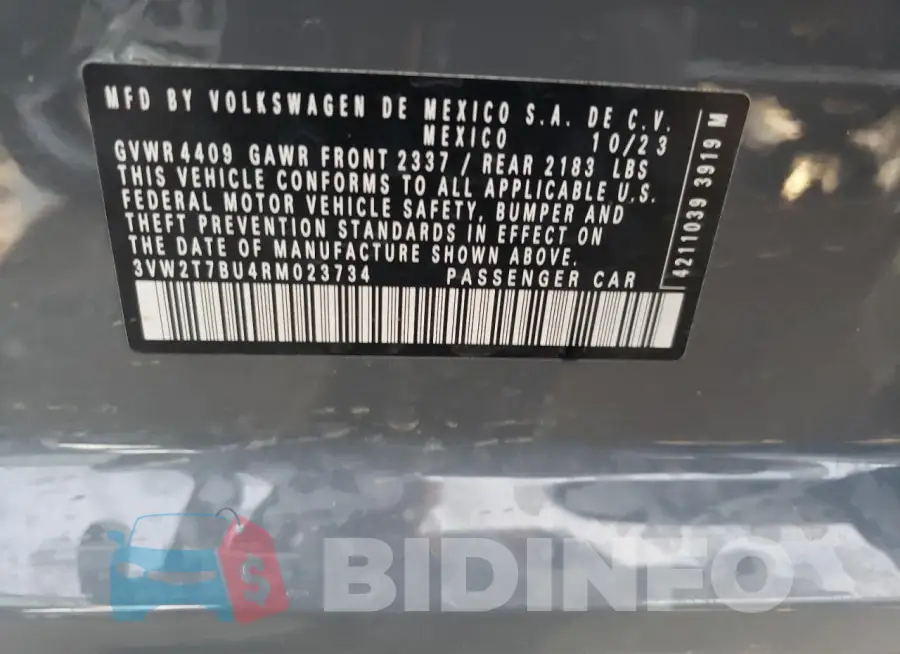 3VW2T7BU4RM023734 Photo# 12