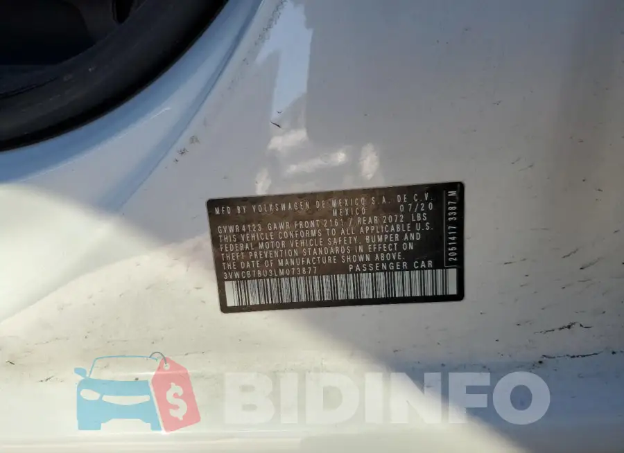 3VWCB7BU3LM073877 Photo# 12