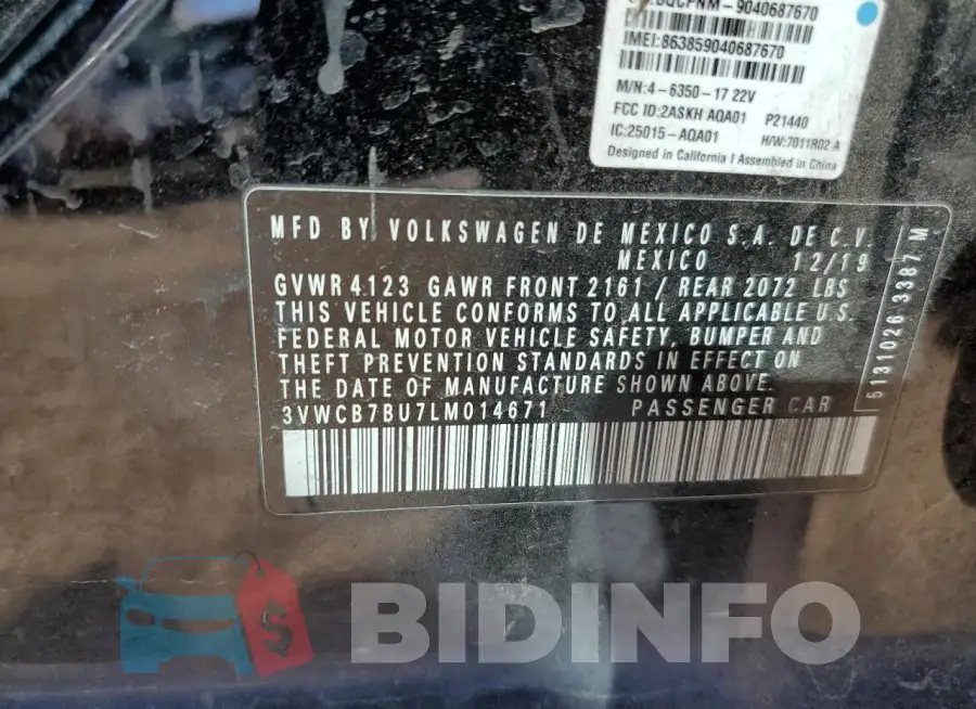 3VWCB7BU7LM014671 Photo# 12