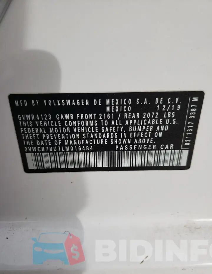 3VWCB7BU7LM016484 Photo# 12